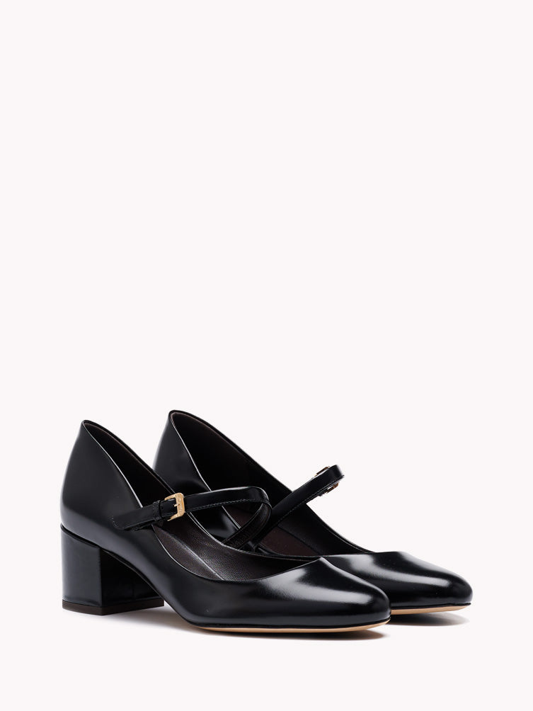 Babies Jane mid-heel black leather