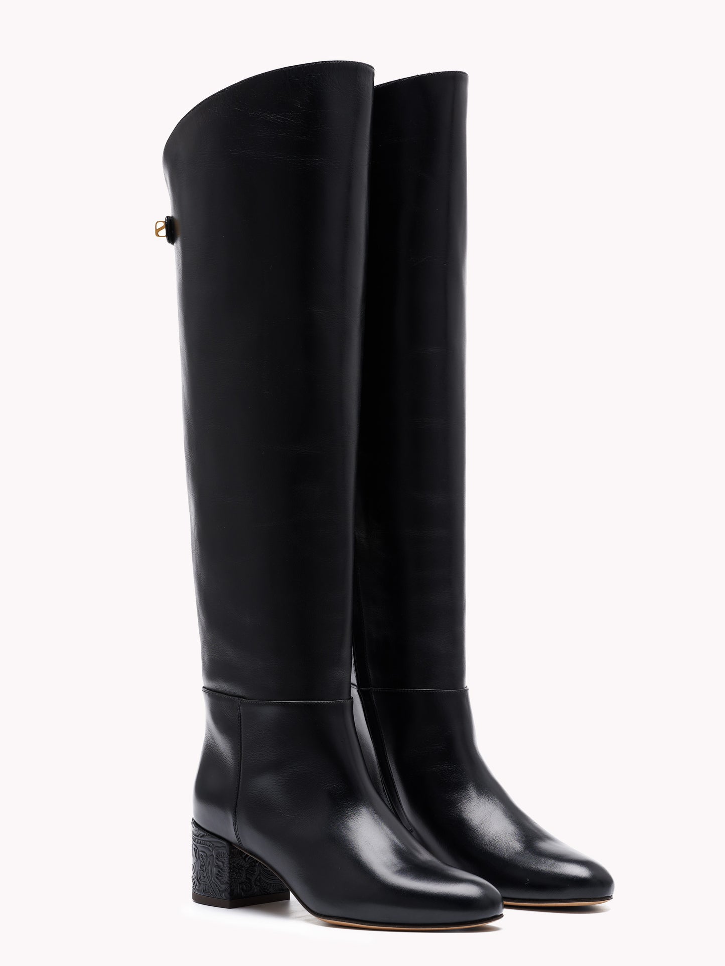 Adry Borgia mid-heel black leather Yuca boots