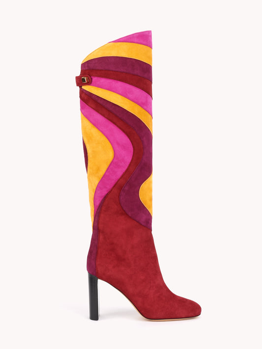 Bottes Aurora en suede Bordeaux 