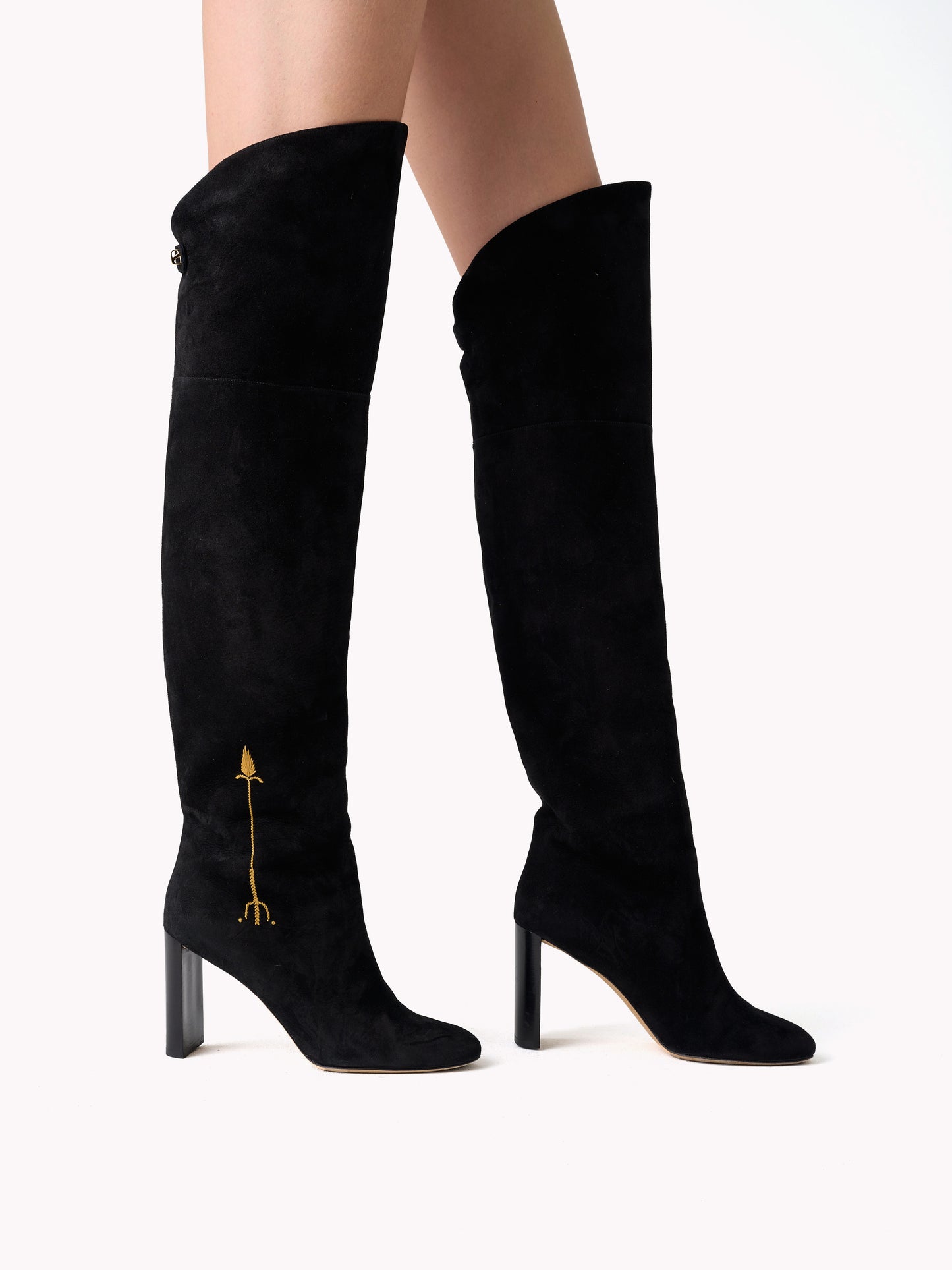 Marylin Malaga Over the Knee Black Suede Boots