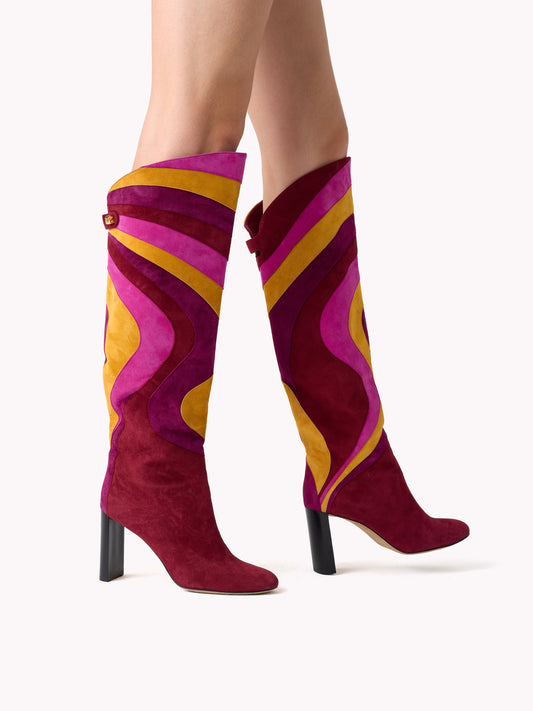 Bottes Aurora en suede Bordeaux 