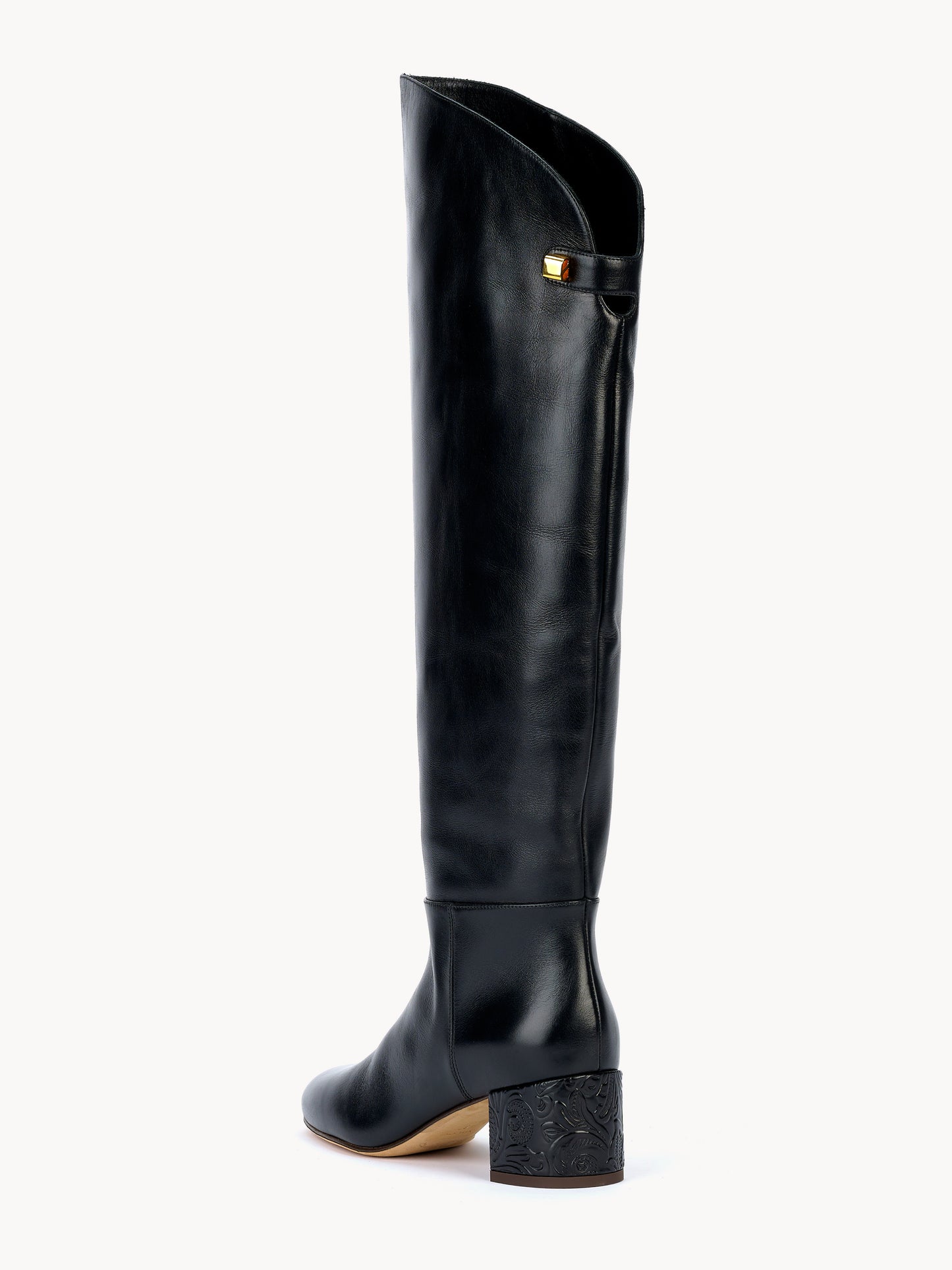 Adry Borgia mid-heel black leather Yuca boots