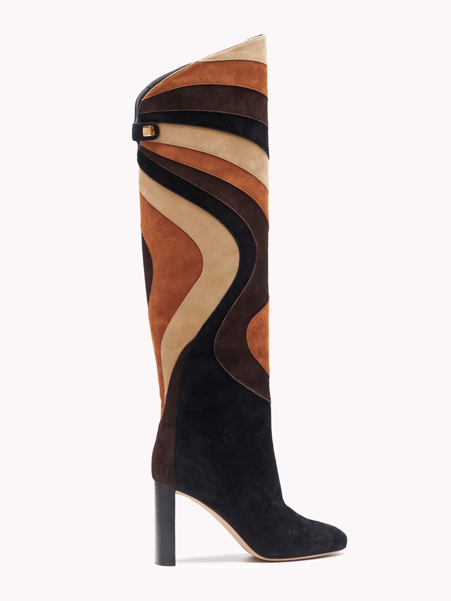 Aurora High-heel Suede Africa Mix Patchwork Boots