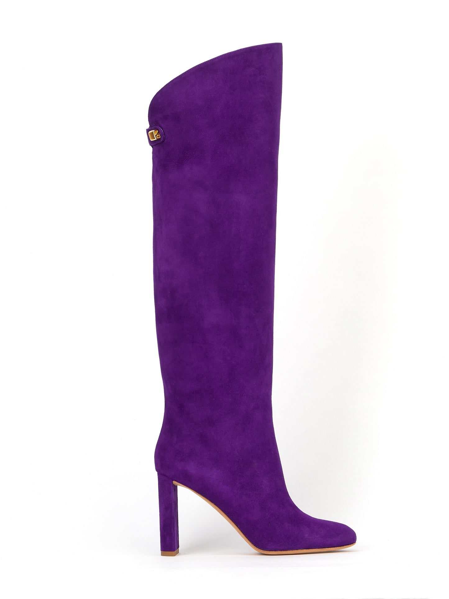 Bottes Adriana à talons en suede cachemire violet