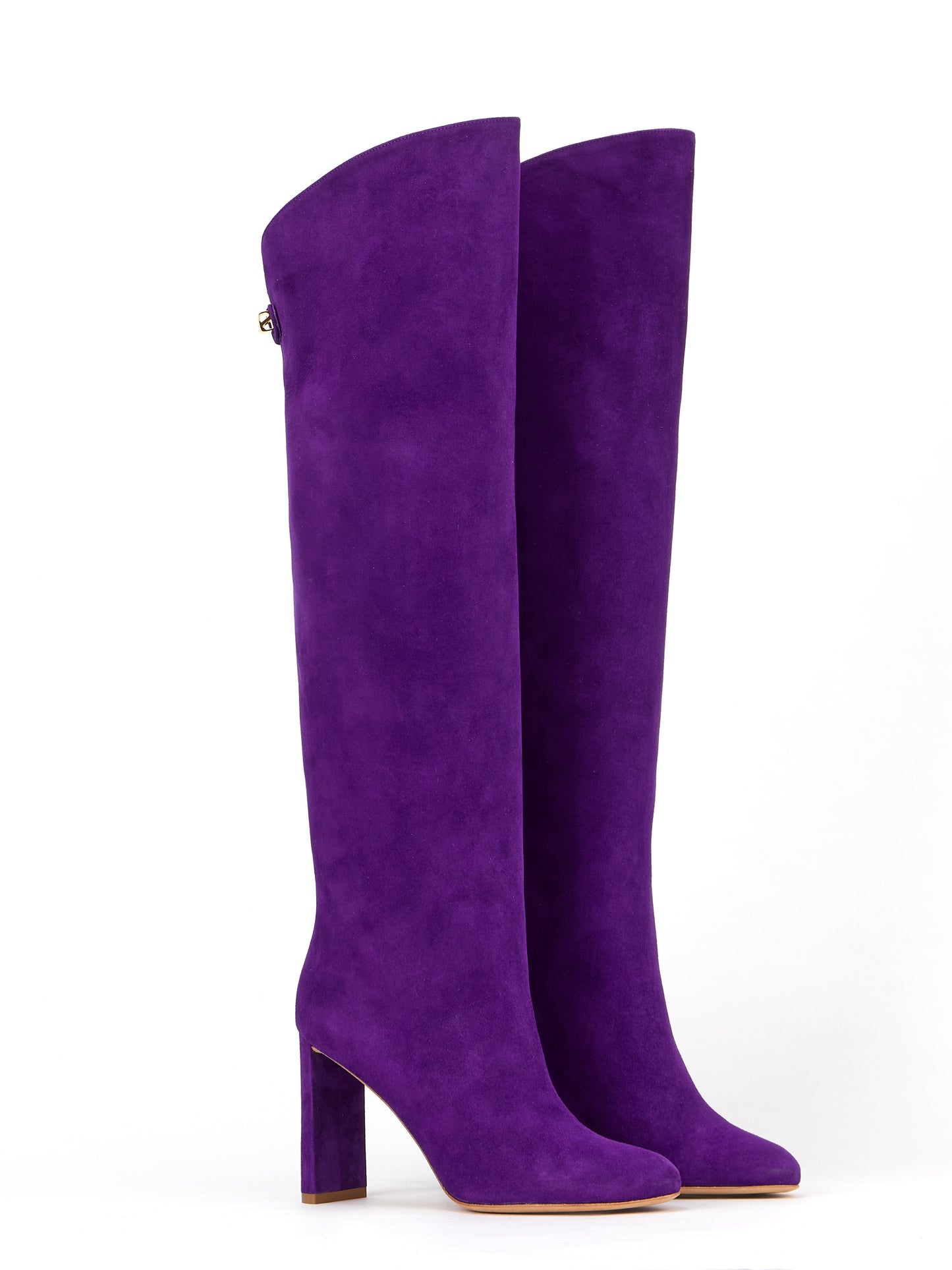 Bottes Adriana à talons en suede cachemire violet