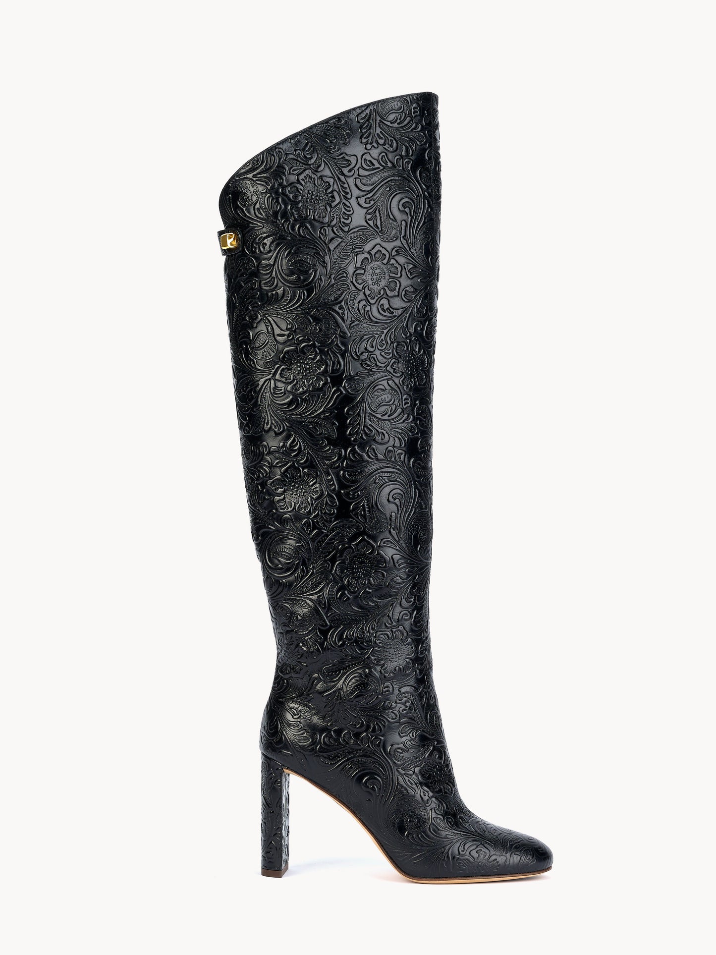 Adriana Borgia high-heel black leather boots