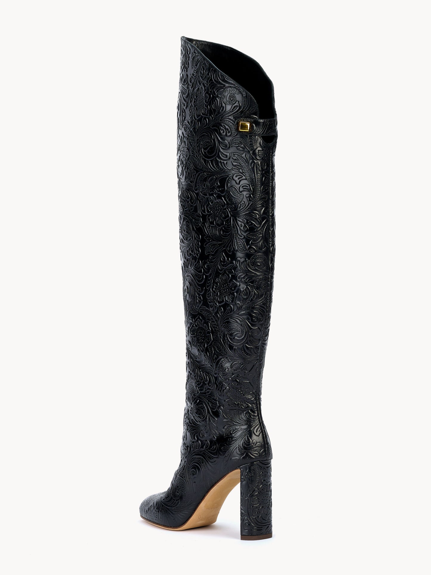 Adriana Borgia high-heel black leather boots