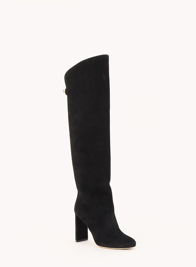 Bottes Adriana en daim Cachemire noir