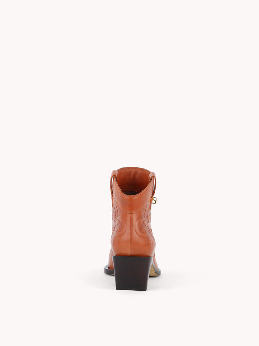 comfortable santiag in chestnut leather skorpios