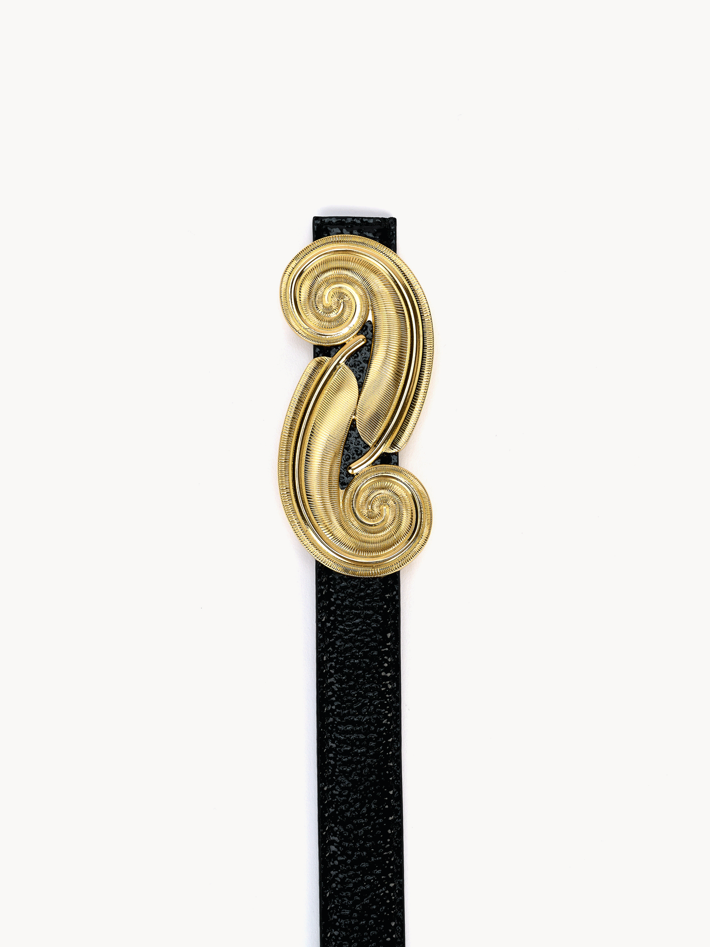 Caviar Black Grained Leather Belt