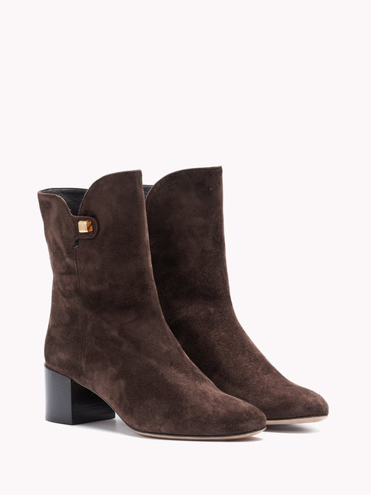 Bottines Gaby en daim marron foncé