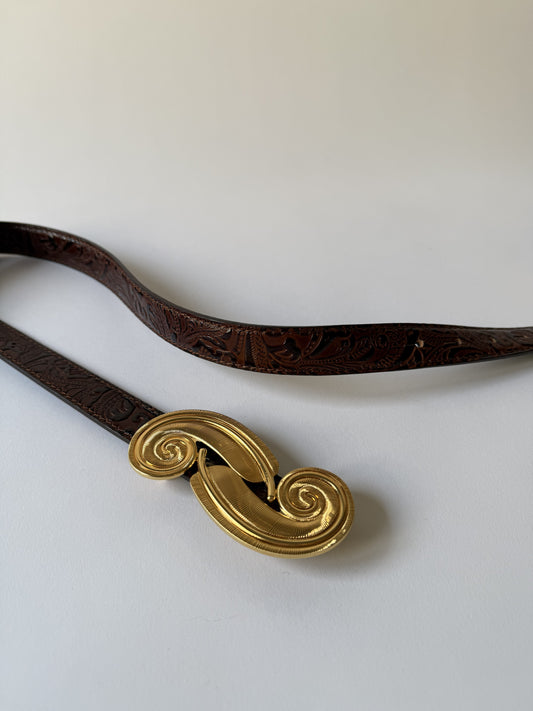 Ceinture Borgia en cuir marron pecan