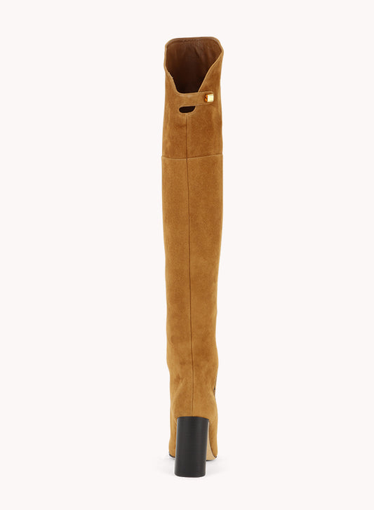 Marylin Malaga Over the Knee Cognac Suede Boots