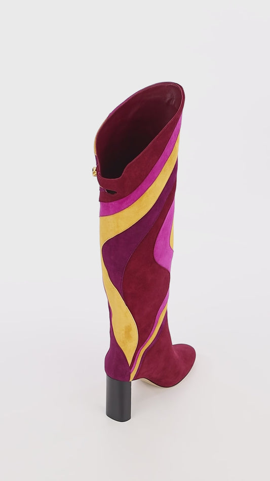 Bottes Aurora en suede Bordeaux 