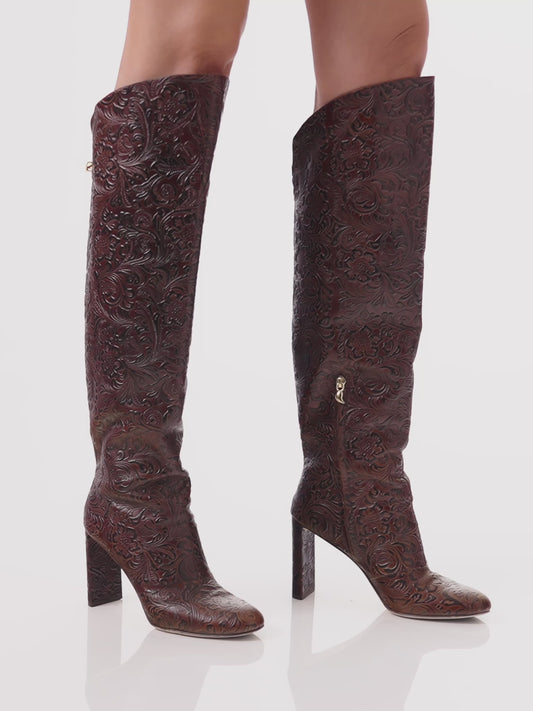 Adriana Borgia High-heel Brown Pecan Boots