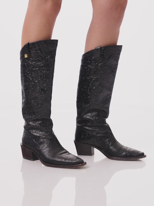 Sienna Borgia Black Western Boots