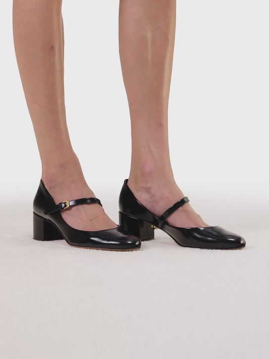 Babies Jane mid-heel black leather