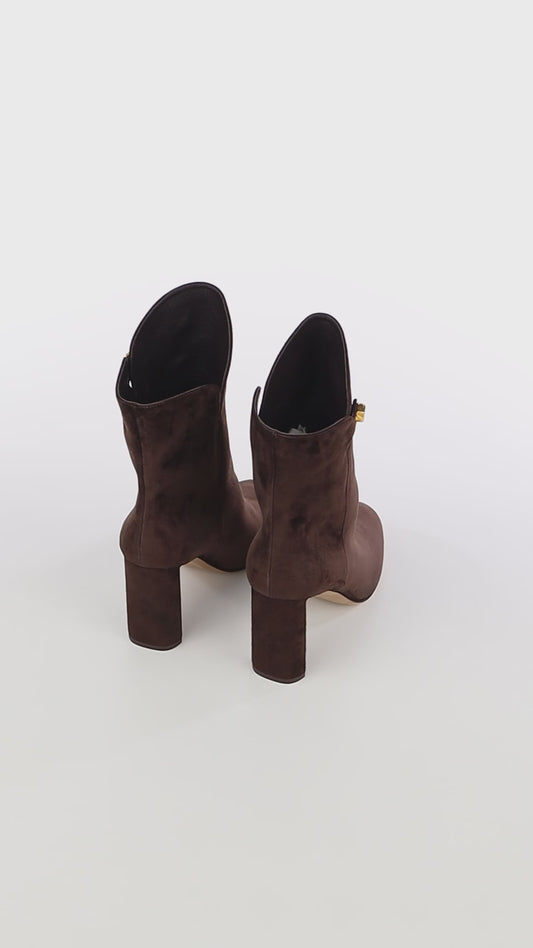 Gabriella  High-heel Brown Coffee Suede Ankle Boots