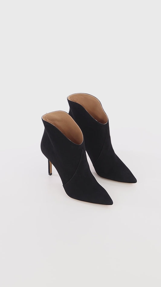 Astrid High-heel Black Suede Low Cut Boots