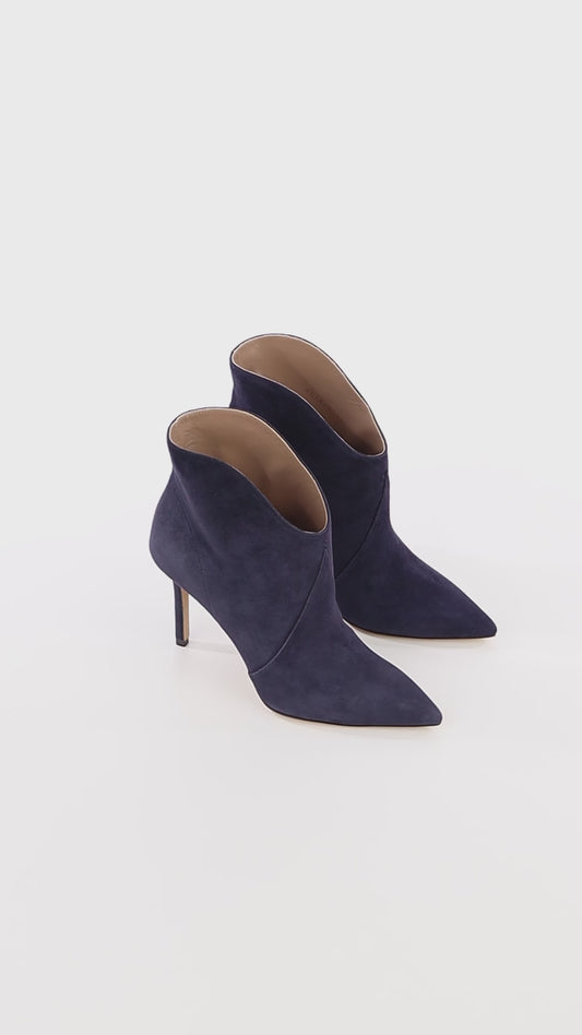 Astrid High-heel Navy Suede Low Cut Boots