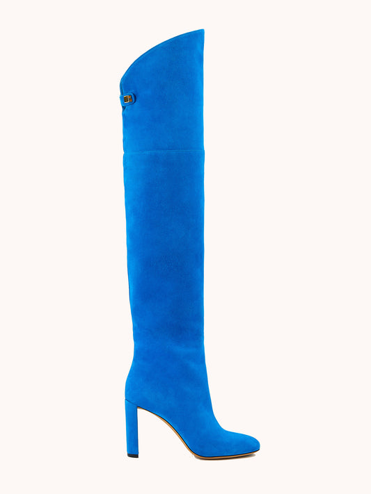 Marylin Over The Knee Royal Blue Suede Boots