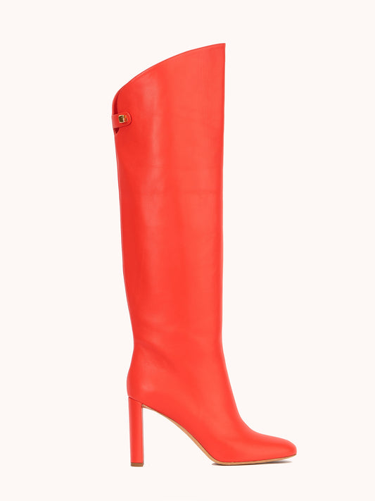 Adriana High-heel Nappa Dark Orange Leather Boots