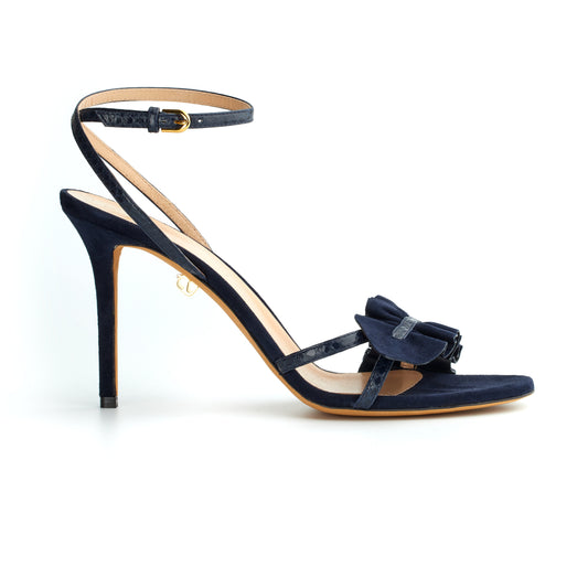 Almudena High-heel Navy Suede Sandals