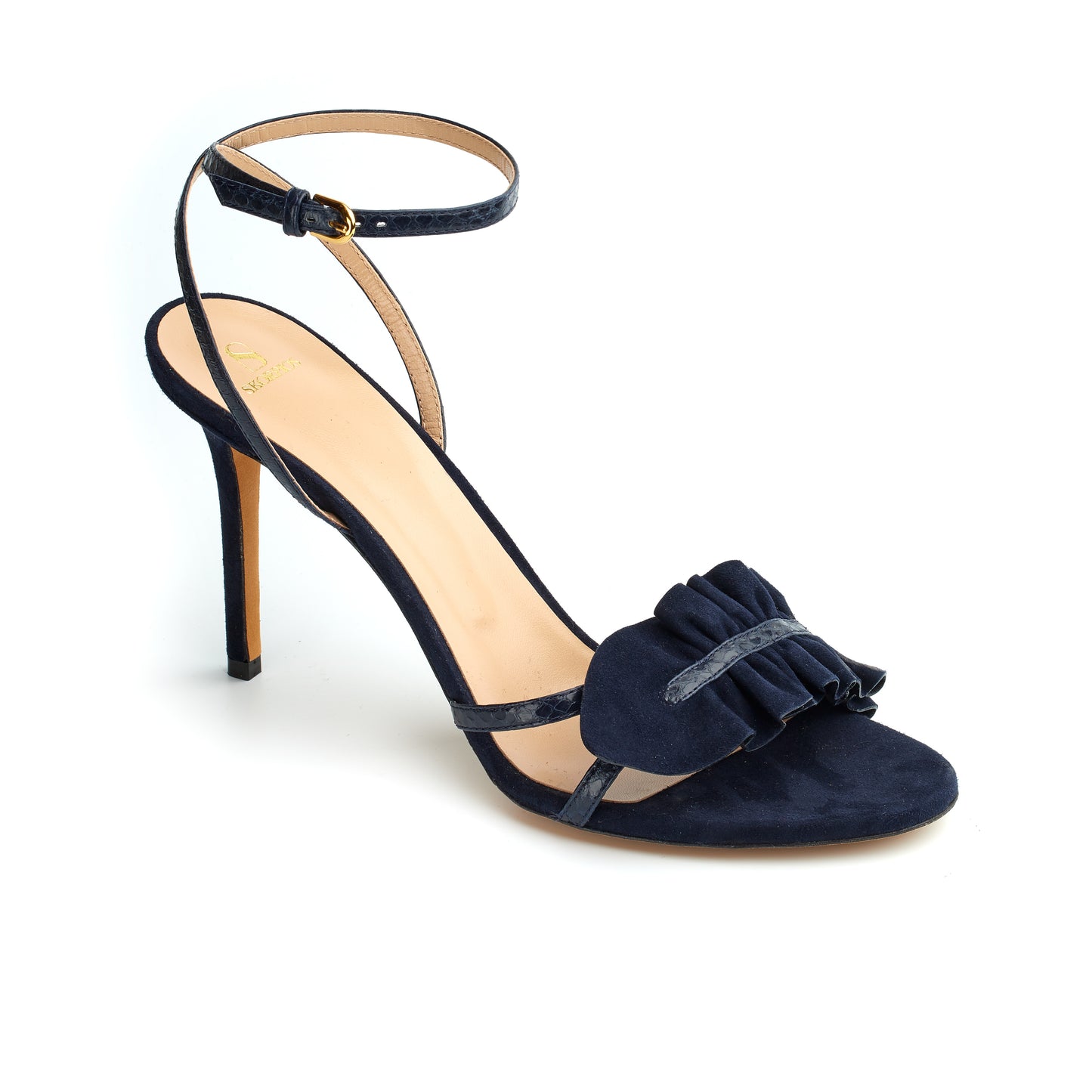 Almudena High-heel Navy Suede Sandals