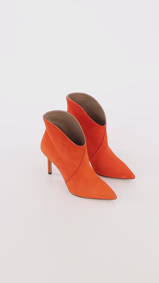 Astrid High-heel Papaya Suede Low Cut Boots