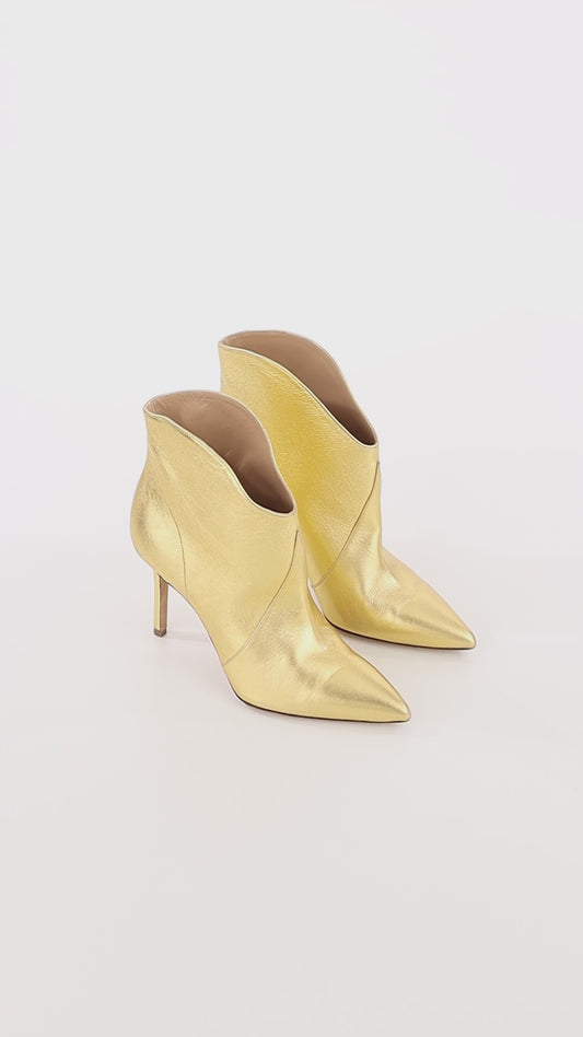 Astrid High-heel Nappa Gold Leather Low-Cut Boots