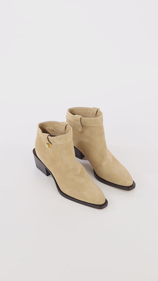 Alexandra Dark Sand Casual Suede Western Boots